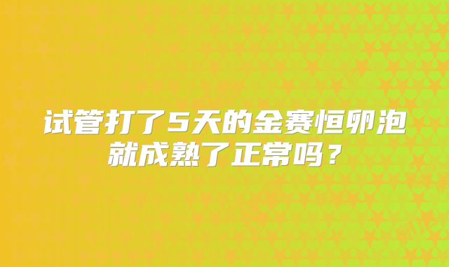试管打了5天的金赛恒卵泡就成熟了正常吗？
