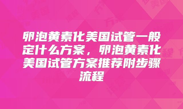 卵泡黄素化美国试管一般定什么方案，卵泡黄素化美国试管方案推荐附步骤流程