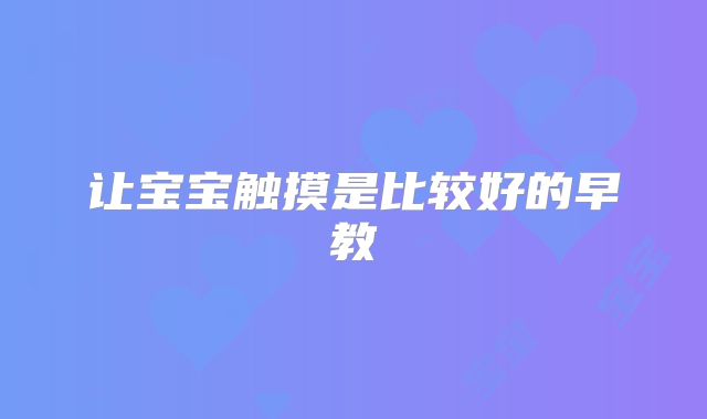 让宝宝触摸是比较好的早教