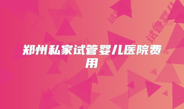郑州私家试管婴儿医院费用