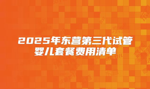 2025年东营第三代试管婴儿套餐费用清单