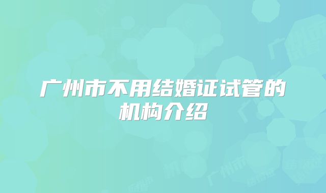 广州市不用结婚证试管的机构介绍