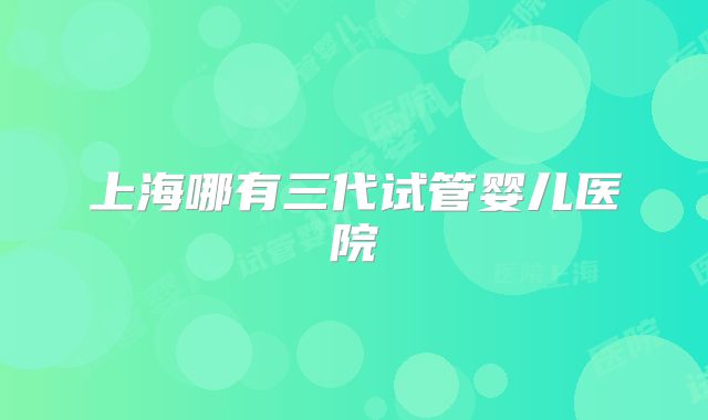 上海哪有三代试管婴儿医院