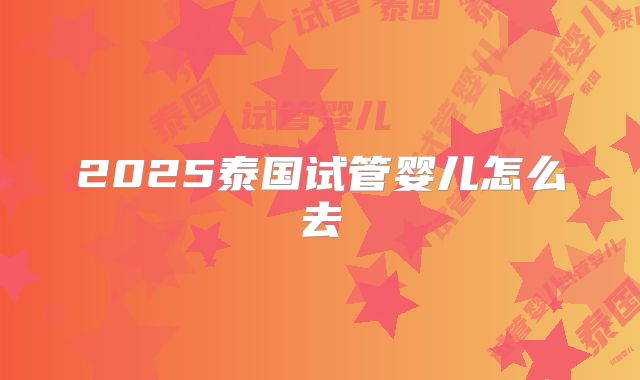2025泰国试管婴儿怎么去