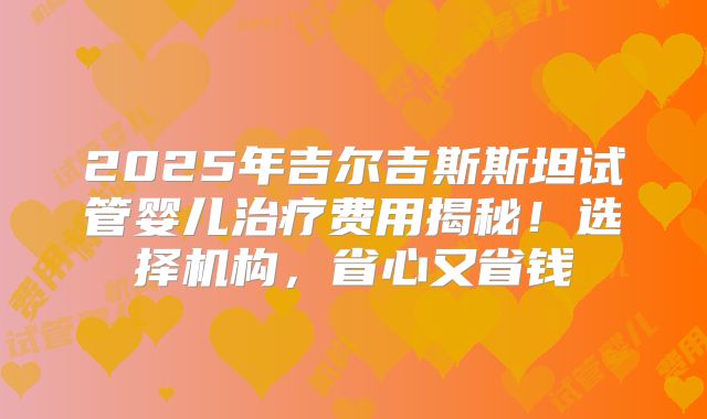 2025年吉尔吉斯斯坦试管婴儿治疗费用揭秘！选择机构，省心又省钱