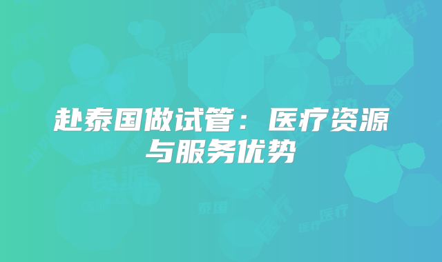 赴泰国做试管：医疗资源与服务优势