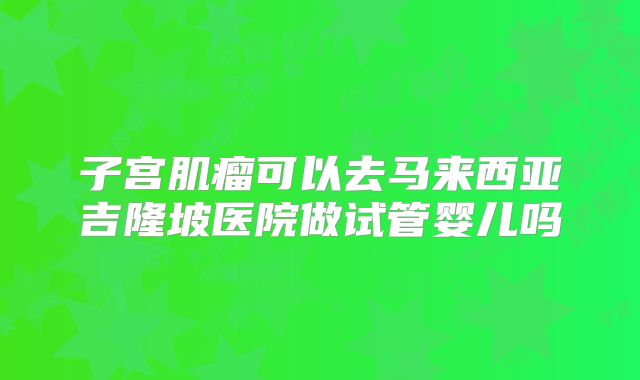 子宫肌瘤可以去马来西亚吉隆坡医院做试管婴儿吗
