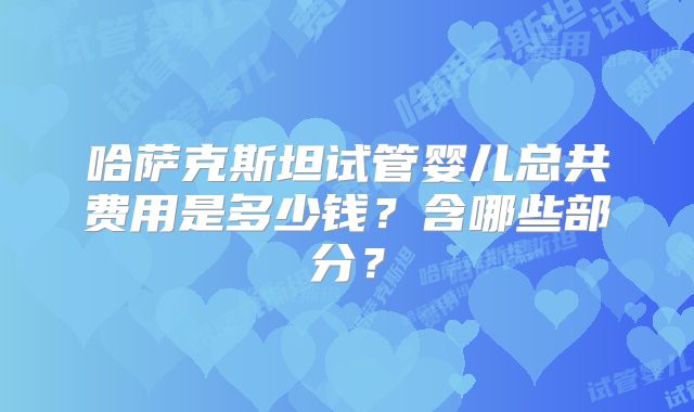 哈萨克斯坦试管婴儿总共费用是多少钱？含哪些部分？