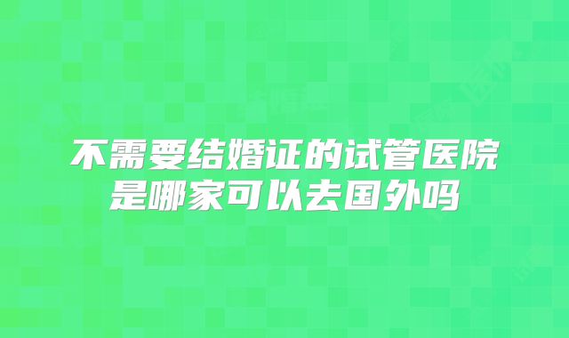不需要结婚证的试管医院是哪家可以去国外吗