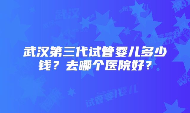 武汉第三代试管婴儿多少钱？去哪个医院好？