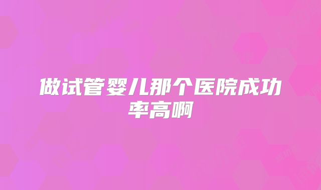 做试管婴儿那个医院成功率高啊