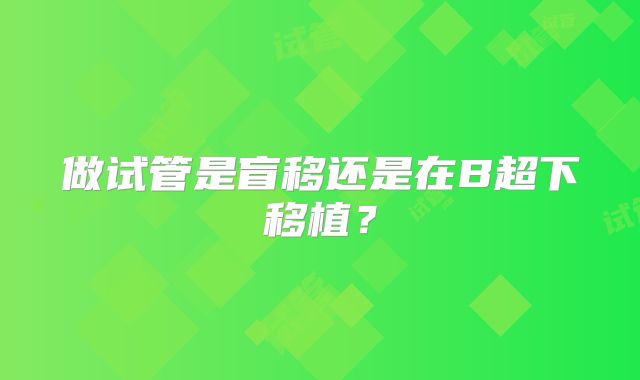 做试管是盲移还是在B超下移植？
