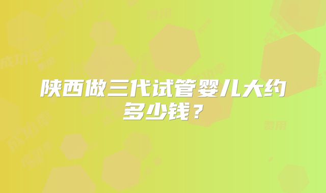 陕西做三代试管婴儿大约多少钱？