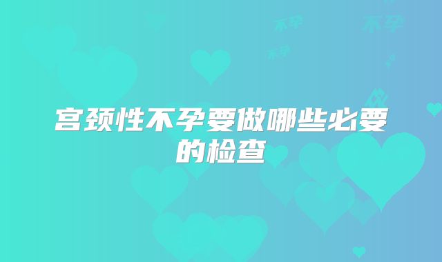 宫颈性不孕要做哪些必要的检查