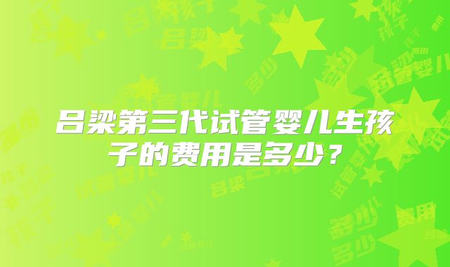 吕梁第三代试管婴儿生孩子的费用是多少？