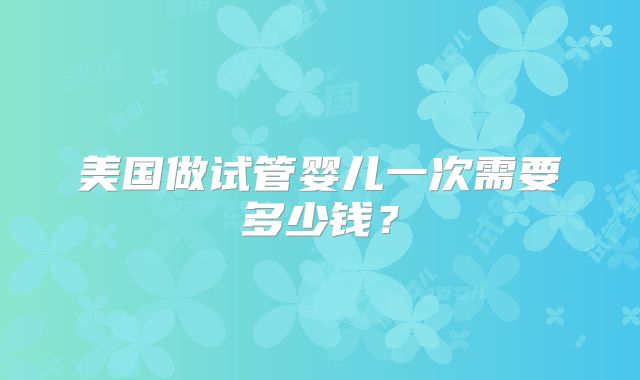 美国做试管婴儿一次需要多少钱？