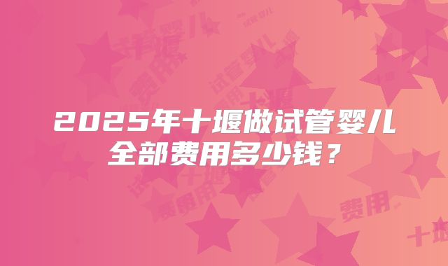 2025年十堰做试管婴儿全部费用多少钱?