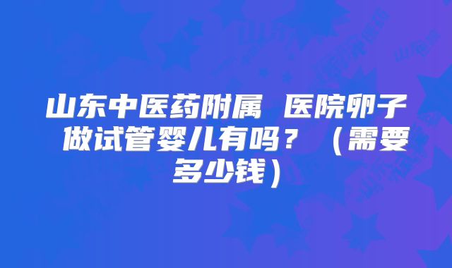 山东中医药附属 医院卵子 做试管婴儿有吗？（需要多少钱）