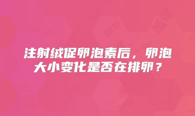注射绒促卵泡素后,卵泡大小变化是否在排卵?