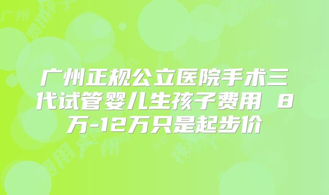 广州正规公立医院手术三代试管婴儿生孩子费用 8万-12万只是起步价