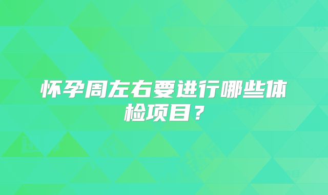 怀孕周左右要进行哪些体检项目？