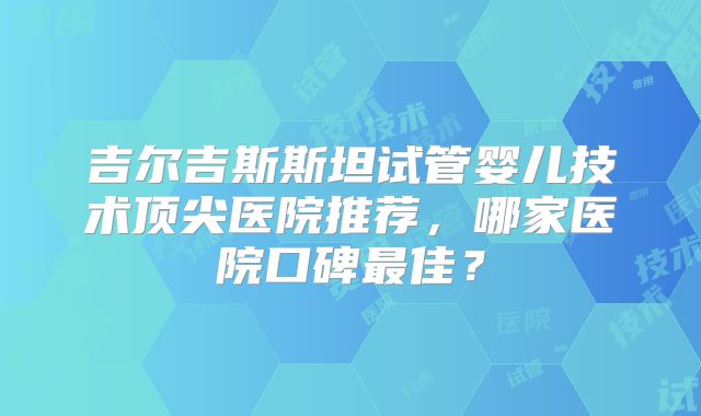 吉尔吉斯斯坦试管婴儿技术顶尖医院推荐，哪家医院口碑最佳？