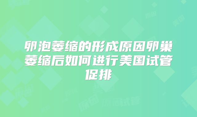 卵泡萎缩的形成原因卵巢萎缩后如何进行美国试管促排