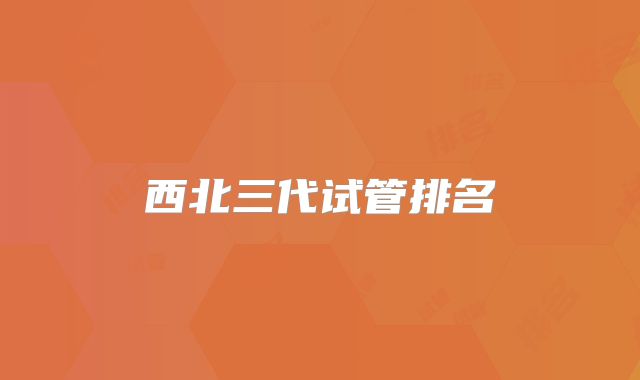 西北三代试管排名
