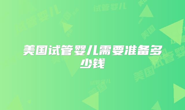 美国试管婴儿需要准备多少钱