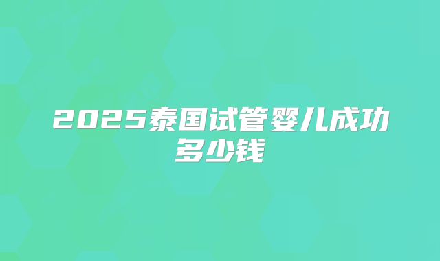 2025泰国试管婴儿成功多少钱