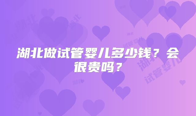 湖北做试管婴儿多少钱？会很贵吗？