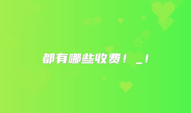 都有哪些收费!_!