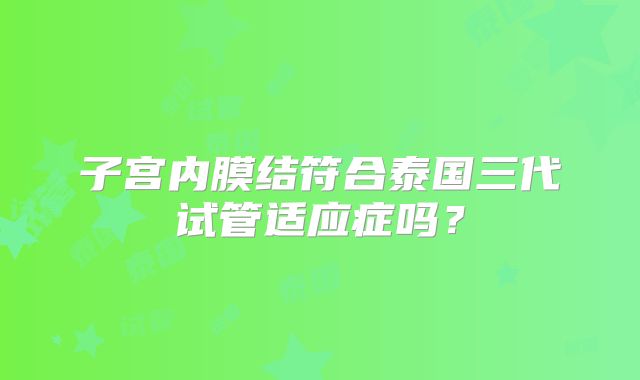 子宫内膜结符合泰国三代试管适应症吗？