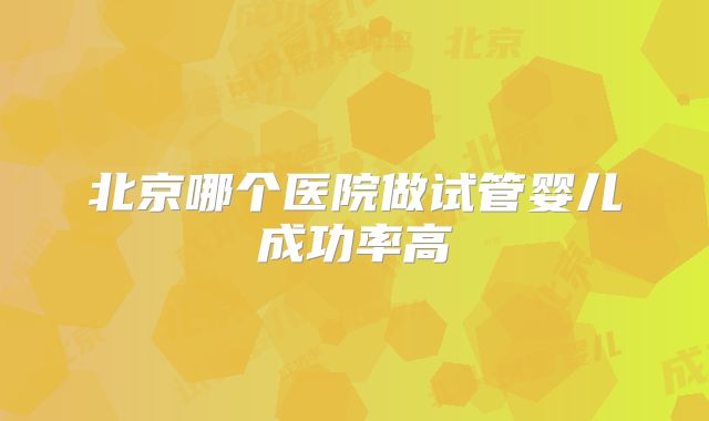 北京哪个医院做试管婴儿成功率高