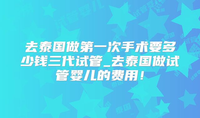 去泰国做第一次手术要多少钱三代试管_去泰国做试管婴儿的费用！