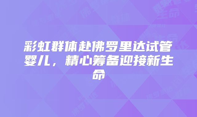 彩虹群体赴佛罗里达试管婴儿，精心筹备迎接新生命