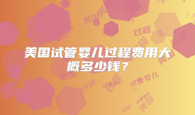 美国试管婴儿过程费用大概多少钱？