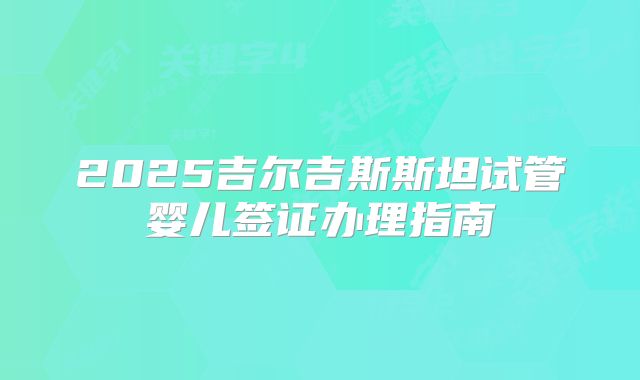 2025吉尔吉斯斯坦试管婴儿签证办理指南