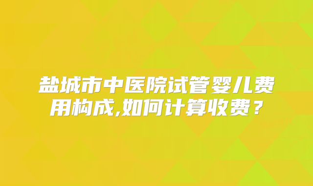 盐城市中医院试管婴儿费用构成,如何计算收费?