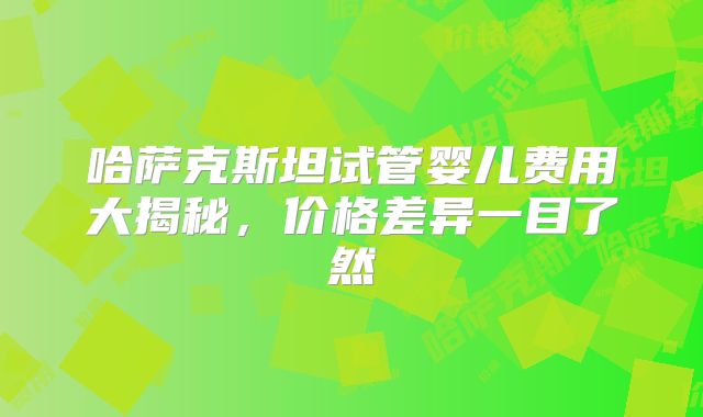 哈萨克斯坦试管婴儿费用大揭秘，价格差异一目了然