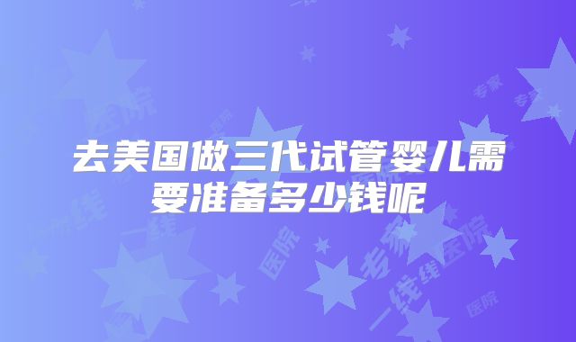 去美国做三代试管婴儿需要准备多少钱呢