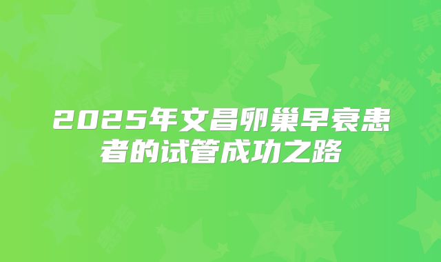 2025年文昌卵巢早衰患者的试管成功之路