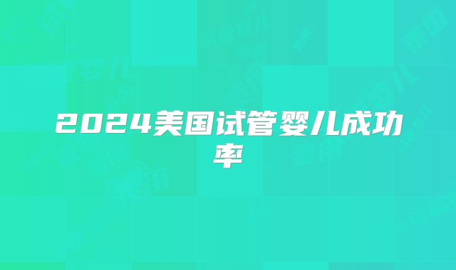 2024美国试管婴儿成功率