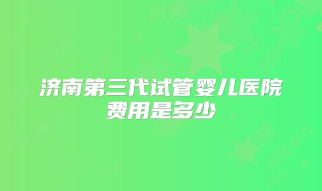 济南第三代试管婴儿医院费用是多少