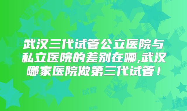 武汉三代试管公立医院与私立医院的差别在哪,武汉哪家医院做第三代试管!