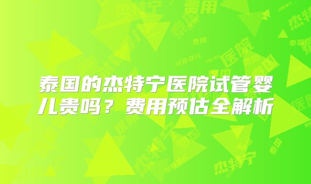 泰国的杰特宁医院试管婴儿贵吗？费用预估全解析