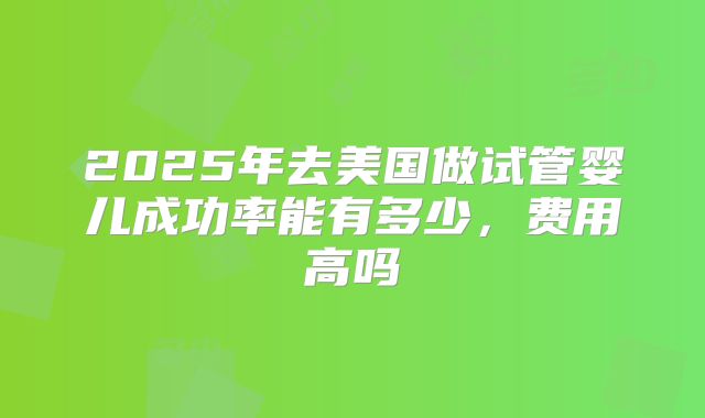 2025年去美国做试管婴儿成功率能有多少，费用高吗