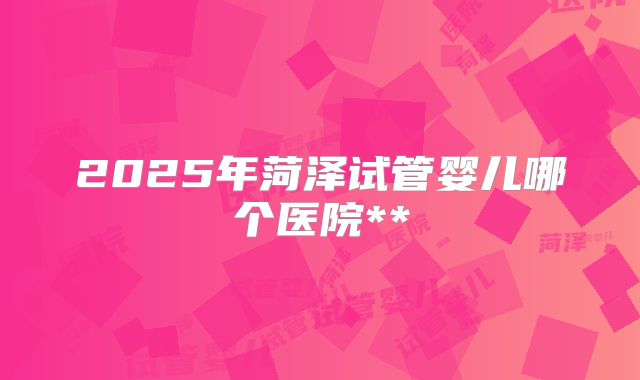 2025年菏泽试管婴儿哪个医院**