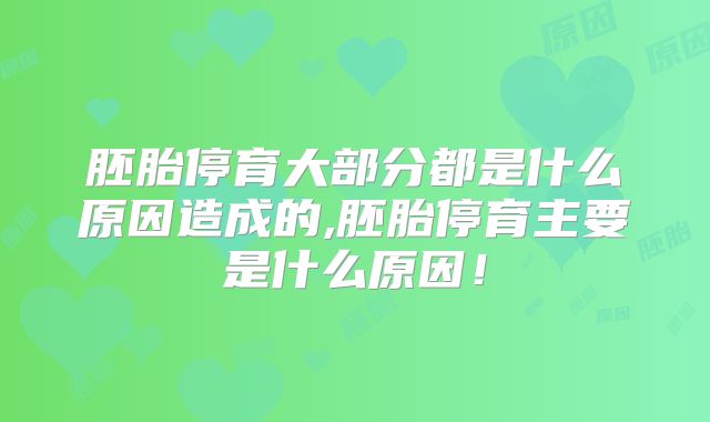 胚胎停育大部分都是什么原因造成的,胚胎停育主要是什么原因！