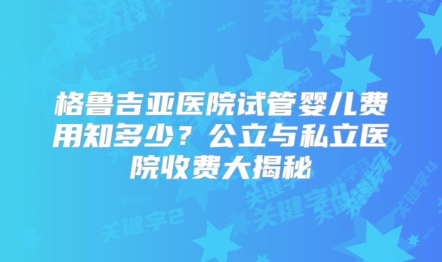 格鲁吉亚医院试管婴儿费用知多少?公立与私立医院收费大揭秘